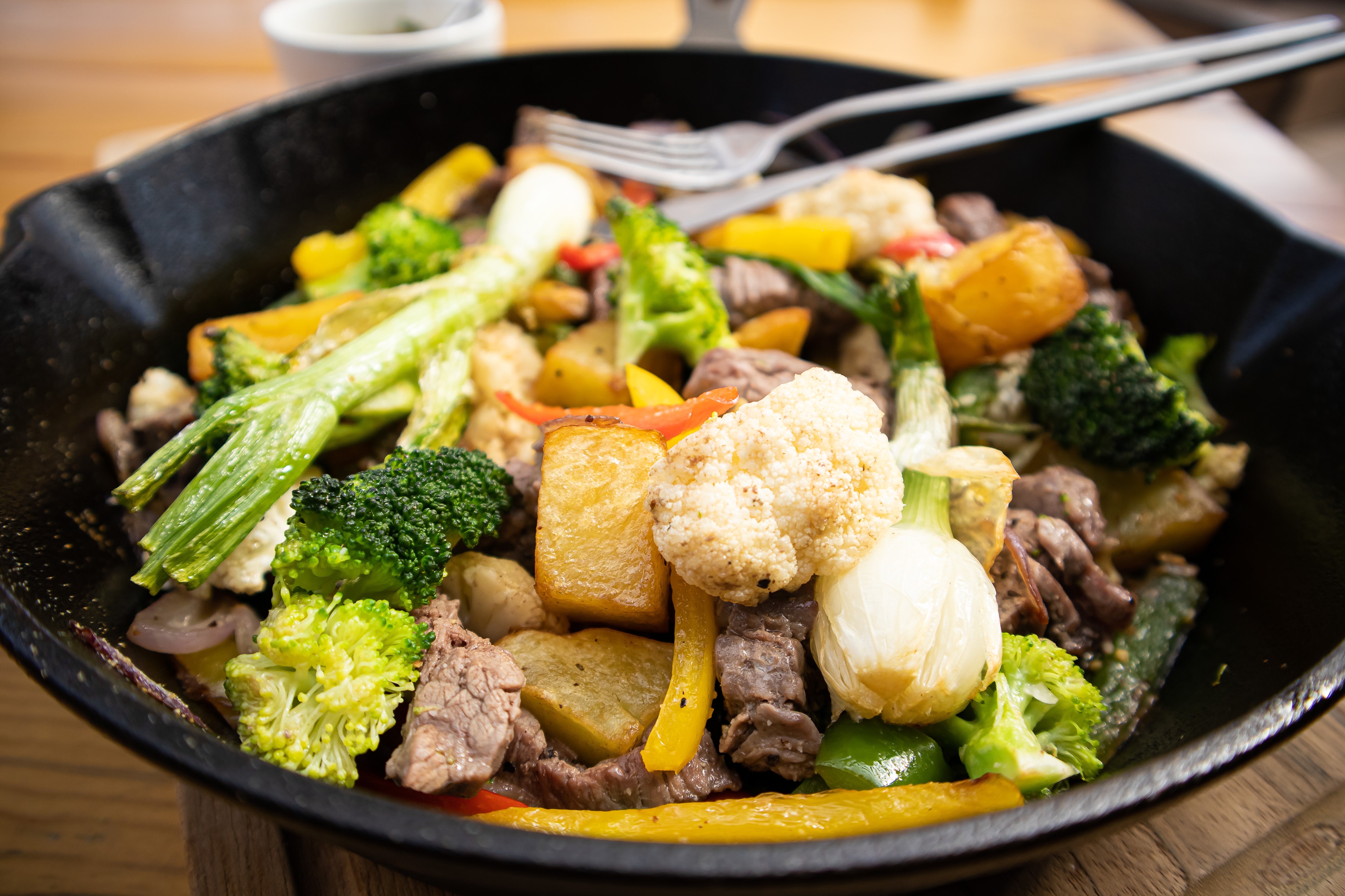 Sartén de Arrachera y Vegetales